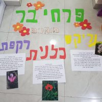 הכנה של הסטודנטיות לשבוע עבודה מעשי במעון גן ילדים בירושלים. פעילות בנושא פרחים בעקבות הספר מר סביון וגברת רקפת