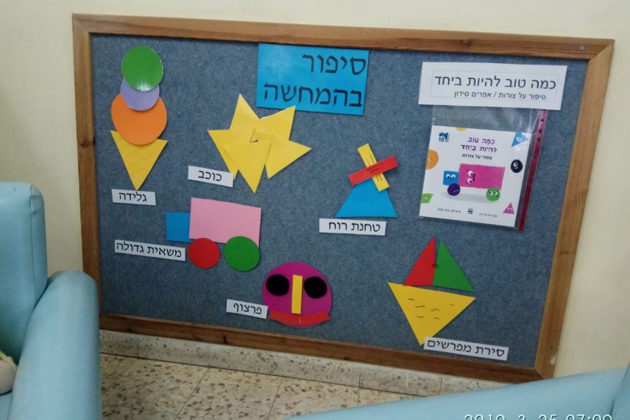 פעילות לוח קיר במעון אמונה חדרה בעקבות הספר